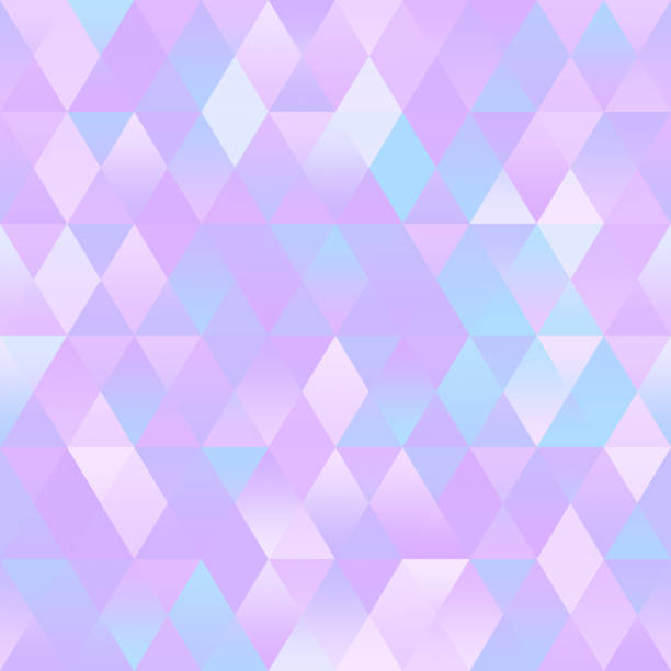 pastel renkli ombre geometrik arka plan üçgen seamless modeli - holographic foil stock illustrations