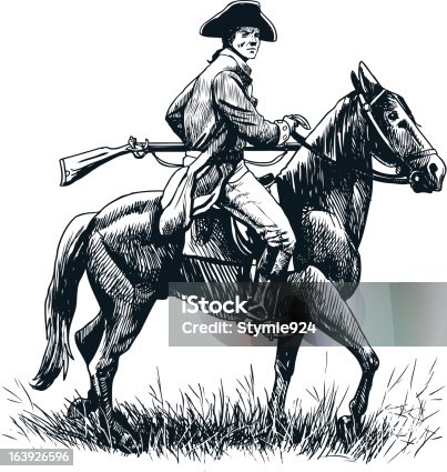 istock Patriot on Horseback 163926596