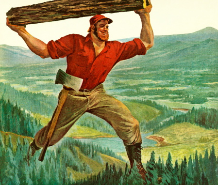 Paul Bunyan Carrying a Log