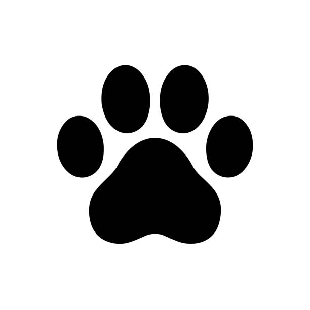 Paw print symbol of animal clipart vector art illustration