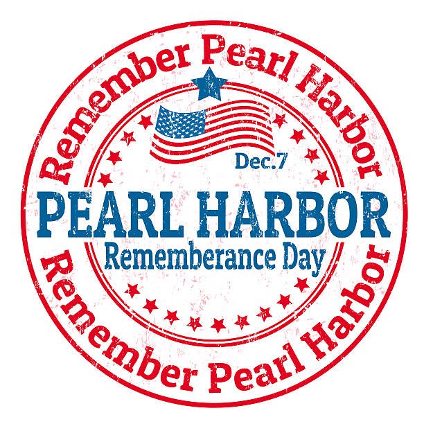 pearl harbor rememberance day pieczęć - pearl harbor stock illustrations