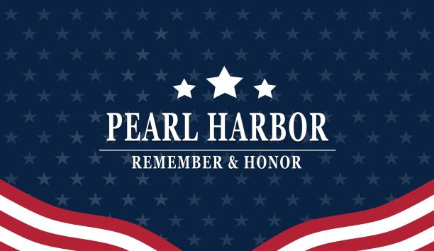 진주만 기념관과 명예, 배경 미국 국기 - pearl harbor stock illustrations