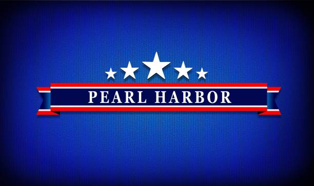 Pearl Harbor Remembrance, USA flag background  pearl harbor stock illustrations