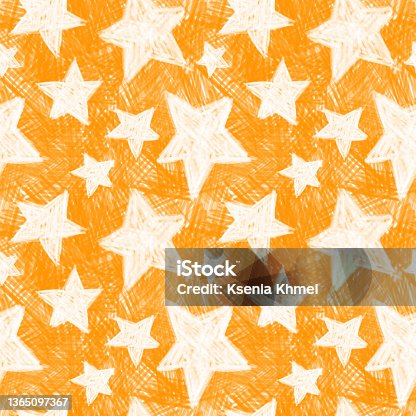 istock Pencil sky orange pattern 1365097367