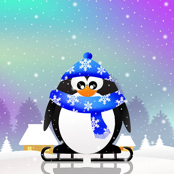 Royalty Free Penguin Ski Clip Art, Vector Images