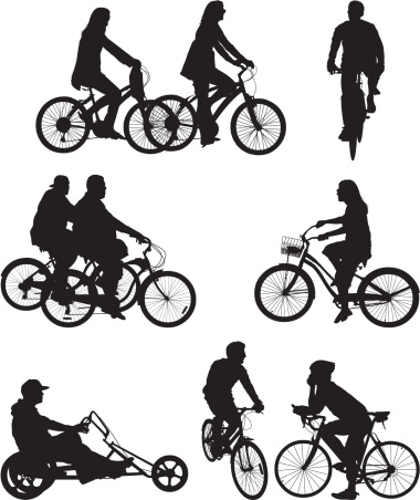 People riding bicycle bikes