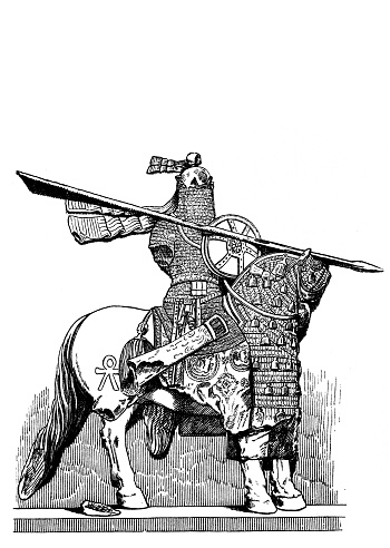Illustration of a Persian armored rider