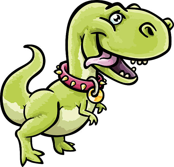 Pet T-Rex vector art illustration