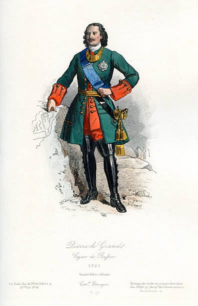 peter the great czar of russia - russian army stock illustrations