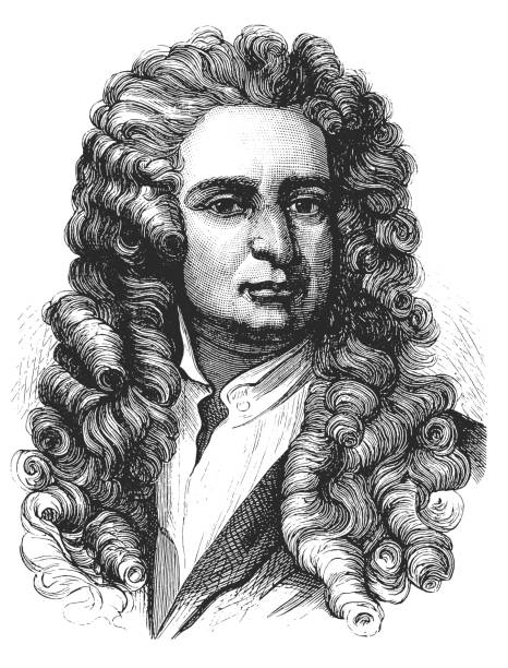Physicist Isaac Newton illustration of a physicist Isaac Newton isaac newton stock illustrations