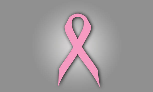 różowa wstążka. symbol świadomości raka piersi na niebieskim tle. - ilustracja - mitrovic stock illustrations