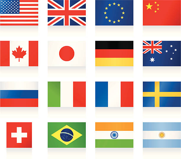 popularne flags - american flag stock illustrations