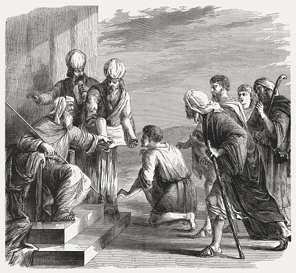 Priests And Levites Proclaim A Verdict Stock Illustration - Download ...