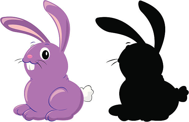 bildbanksillustrationer, clip art samt tecknat material och ikoner med purple bunny - dwarf rabbit