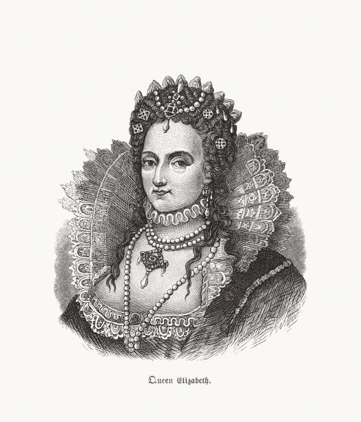 illustrations, cliparts, dessins animés et icônes de reine elizabeth i d’angleterre et d’irlande (1533-1603), gravure sur bois, 1893 - queen elizabeth