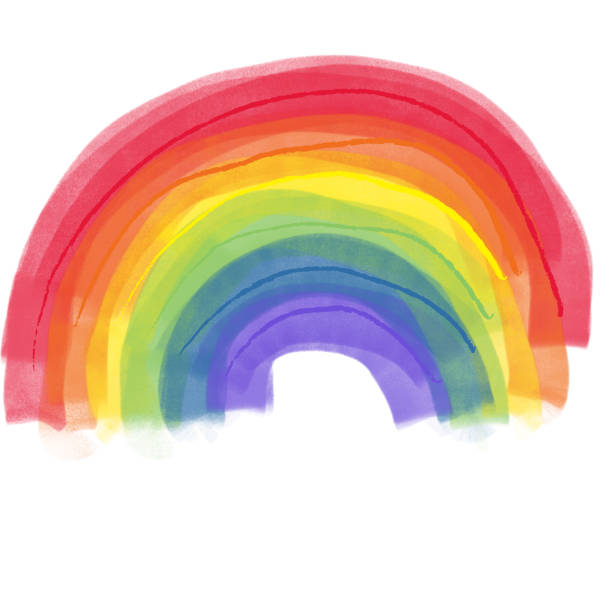 Rainbow Drawing vector art illustration