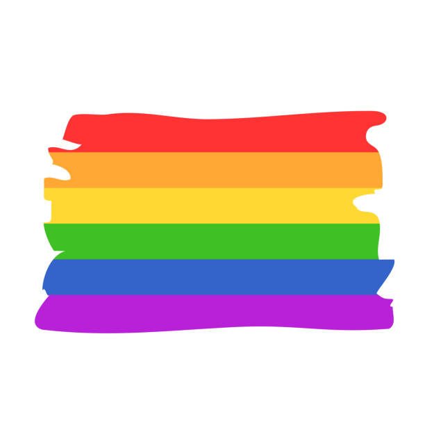 rainbow flag brush vector, kształt kolorów lgbt - progress pride flag stock illustrations
