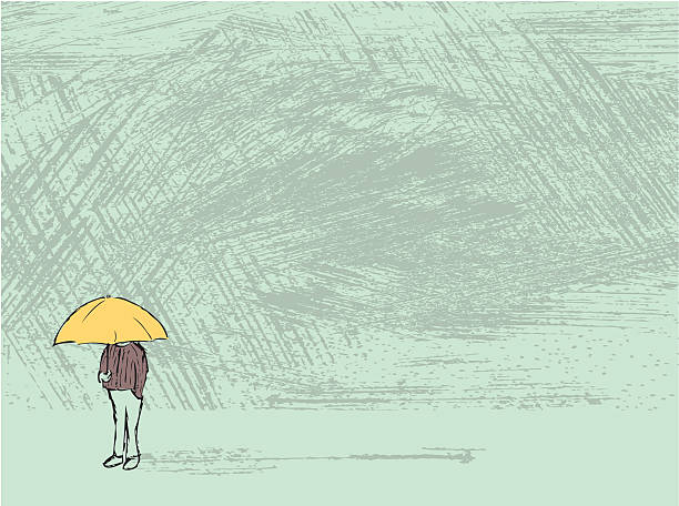 stockillustraties, clipart, cartoons en iconen met rainy day - eenzaamheid