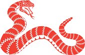 Vector illustration of a rattle snake .No gradients used. CMYK. Objects grouped for easy editing. Created with AI CS3.