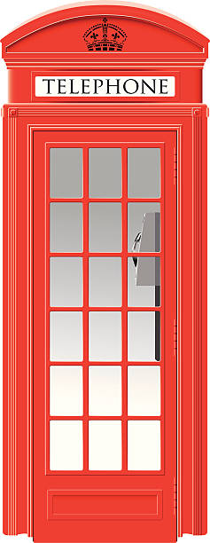 Red telephone box - London symbol Elements on separate layers for easy manipulation. red telephone box stock illustrations