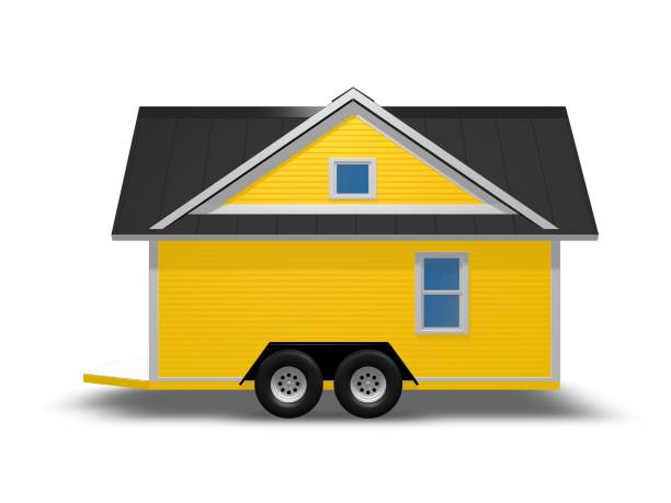 3D Rendered Illustration of a tiny home over white. vector art illustration