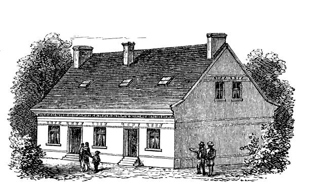 함부르크에 있는 두 가족을 위한 주거용 주택 - 함부르크 독일 stock illustrations