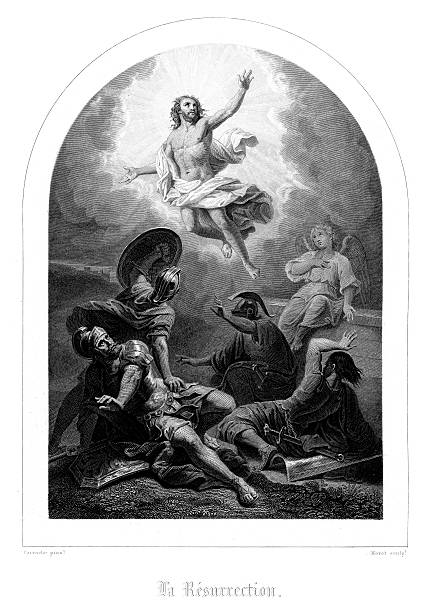 Resurrection of Jesus  easter sunday stock illustrations