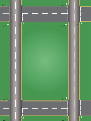 road system with junctions and signs
