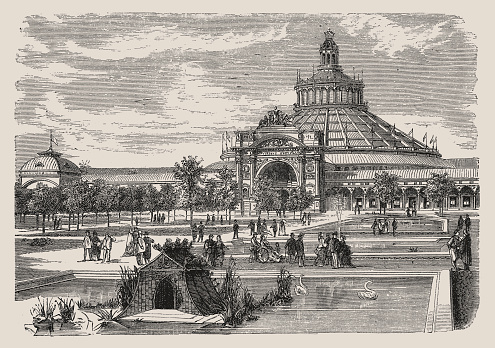 Rotunda Of The Vienna World Exhibition 1873 Stock Illustration ...