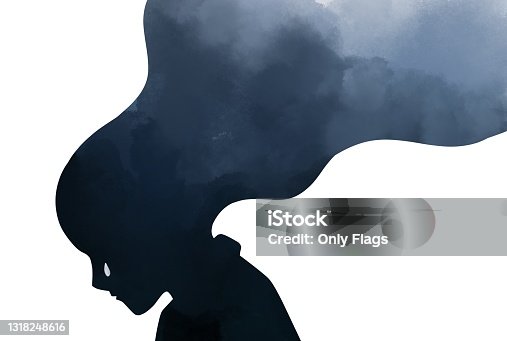 istock Sad women crying watercolor painting texture on white background, mental health, illness ,brain development ,medical treatment  concept 1318248616