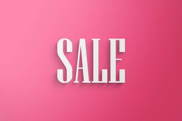 Sale 3D text on isolated pink pastel background. vector art illustration
