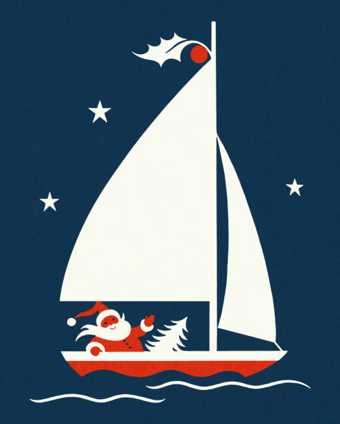 christmas sailboat drawing