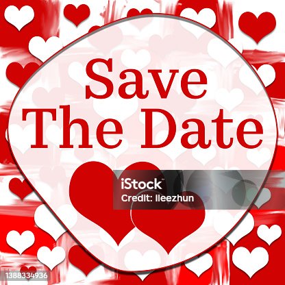 istock Save The Date Red Romantic Hearts Background 1388334936