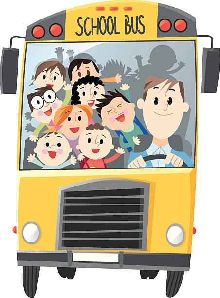 School Bus School Bus. Vector school bus driver stock illustrations