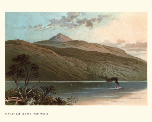 Scotland Available Framed 1882 Ben Lomond from near Luss Original Antique Print Mounted and Matted