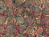 istock Scrolled marbling pattern on antique book endpaper 181954510