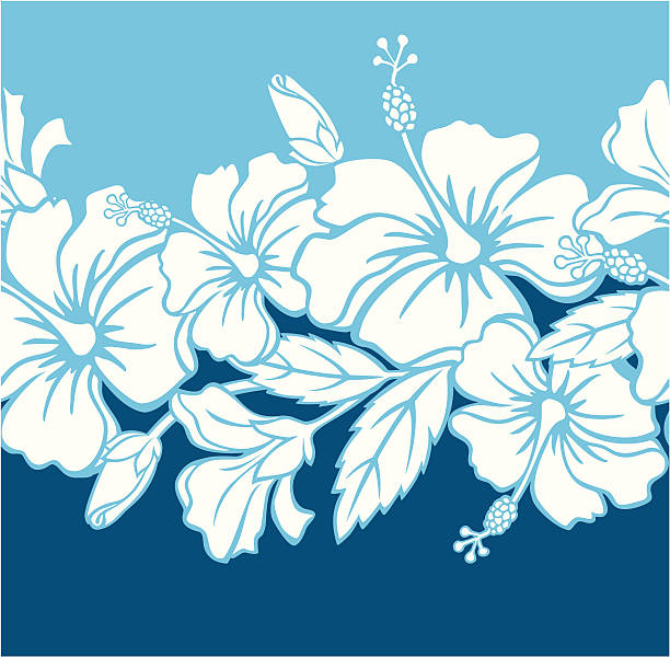 Seamless Hibiscus Hybrid Border/Pattern vector art illustration