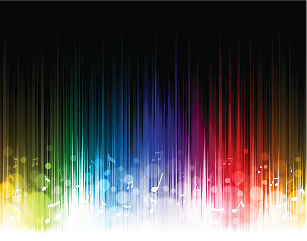 Seamless rainbow music background Seamless vibrant music themed background. EPS 10 file using transparencies. dancing backgrounds stock illustrations