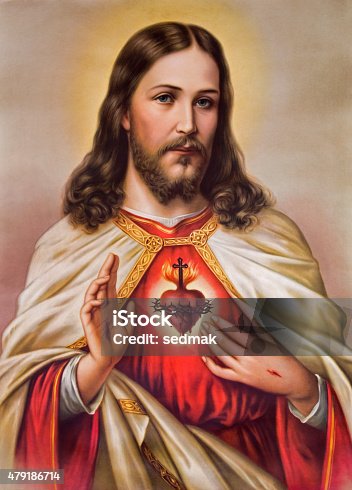 istock Sebechleby - Typical catholic image of Jesus Christ heart 479186714