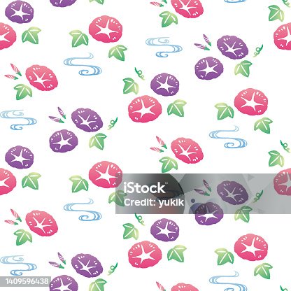 istock seemless pattern of summer in Japan 1409596438