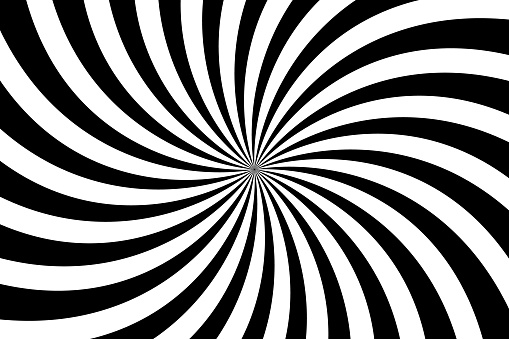 Simple Black And White Background Spiral Stripes In Retro