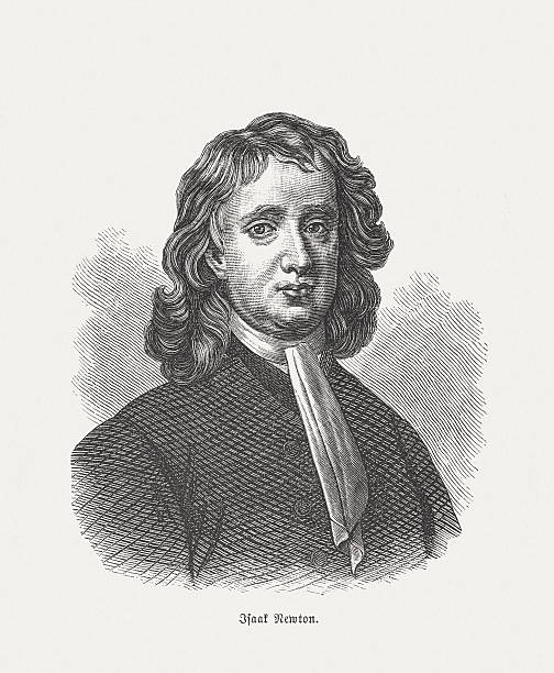 Sir Isaac Newton (1642-1726/27), wood engraving, published in 1880 Sir Isaac Newton (1642 - 1726/27), English physicist and mathematician. He was one of the most influential scientists of all time and a key figure in the scientific revolution. Wood engraving, published in 1880. isaac newton stock illustrations