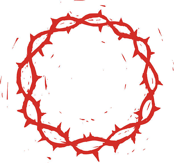 sketchy crown of thorns  drawing of the good friday stock illustrations