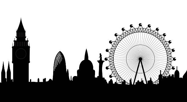 skyline London vector art illustration