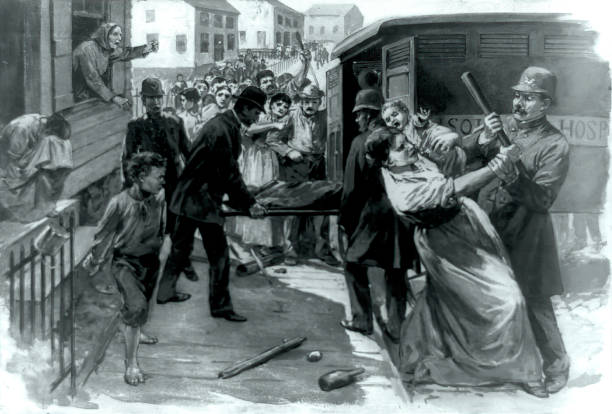 威斯康星州密爾沃基的天花暴動 (1894) - 天花病毒 插圖 幅插畫檔、美工圖案、卡通及圖標