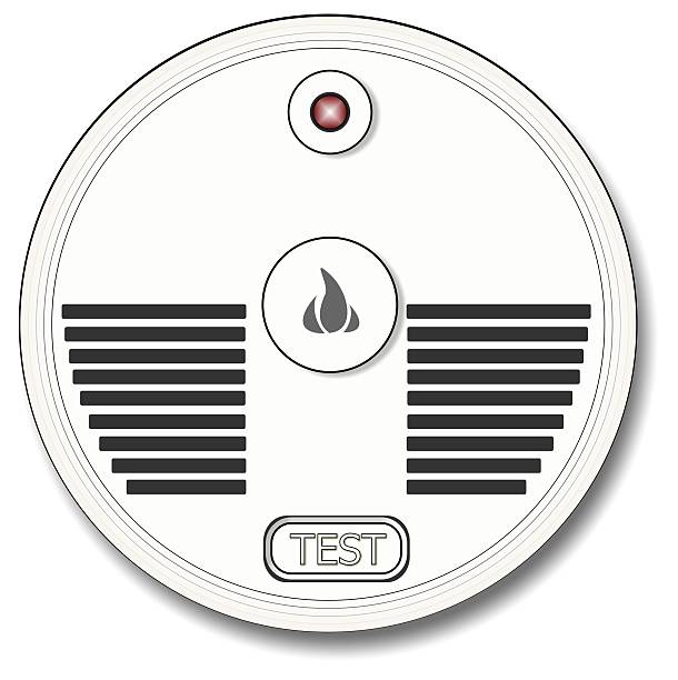 stockillustraties, clipart, cartoons en iconen met smoke detector graphic illustration - rookmelder