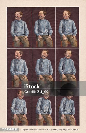 istock Snapshots of a boy through a chronophotographic apparatus, published 1895 1209078728