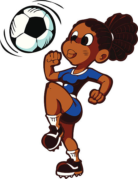 stockillustraties, clipart, cartoons en iconen met soccer girl - voetbal meisje