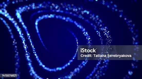 istock Sparkling Blue Particles Trail - Stars - Glittering particle effect animation. Award title seamless loop background. 1415576821