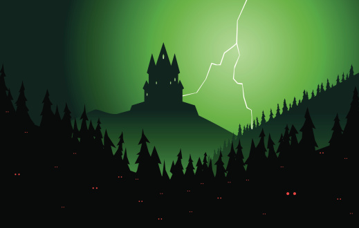 Spooky forest and castle